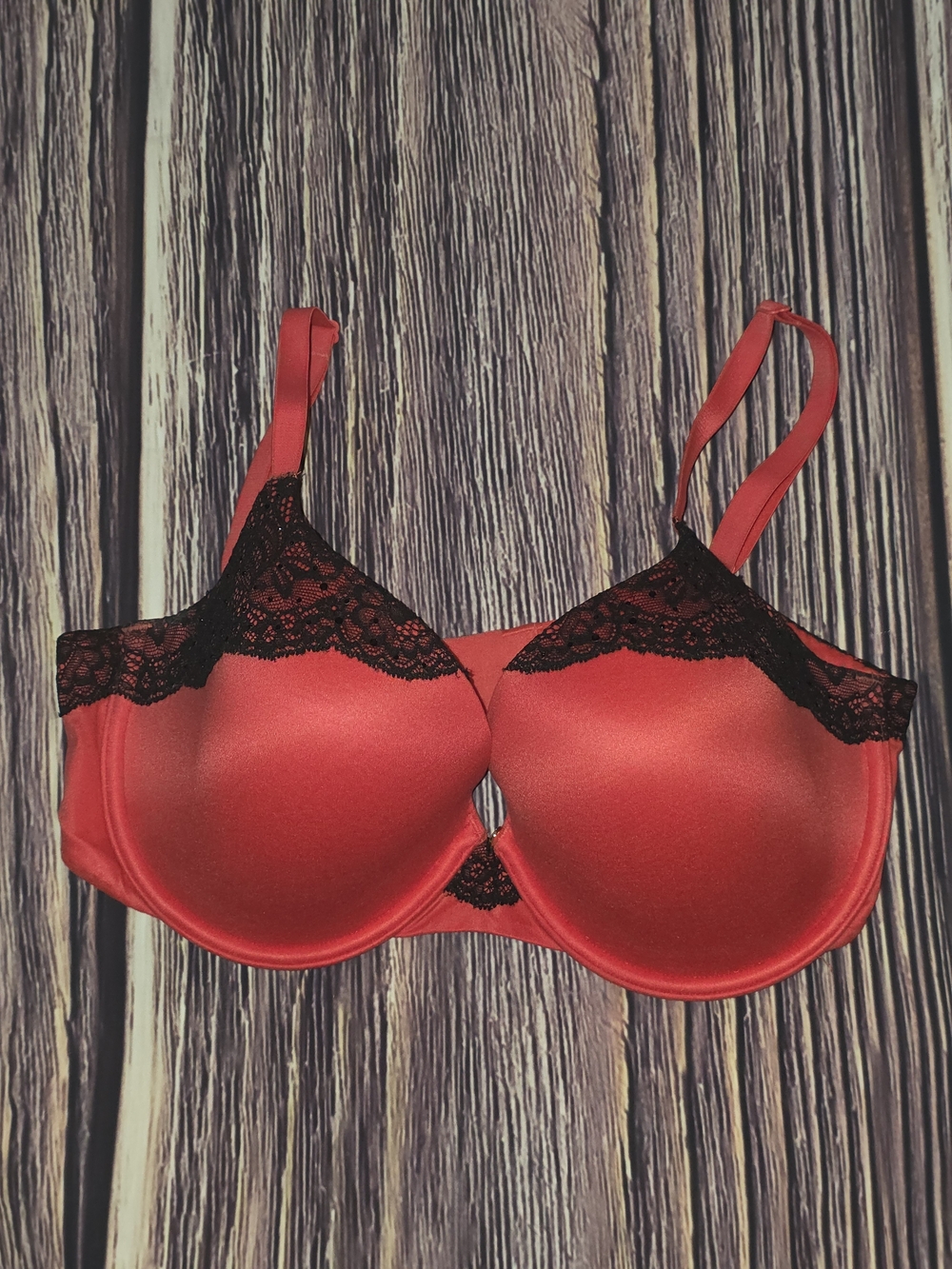 Victoria's Secret Red Bra with Black Lace Trim
